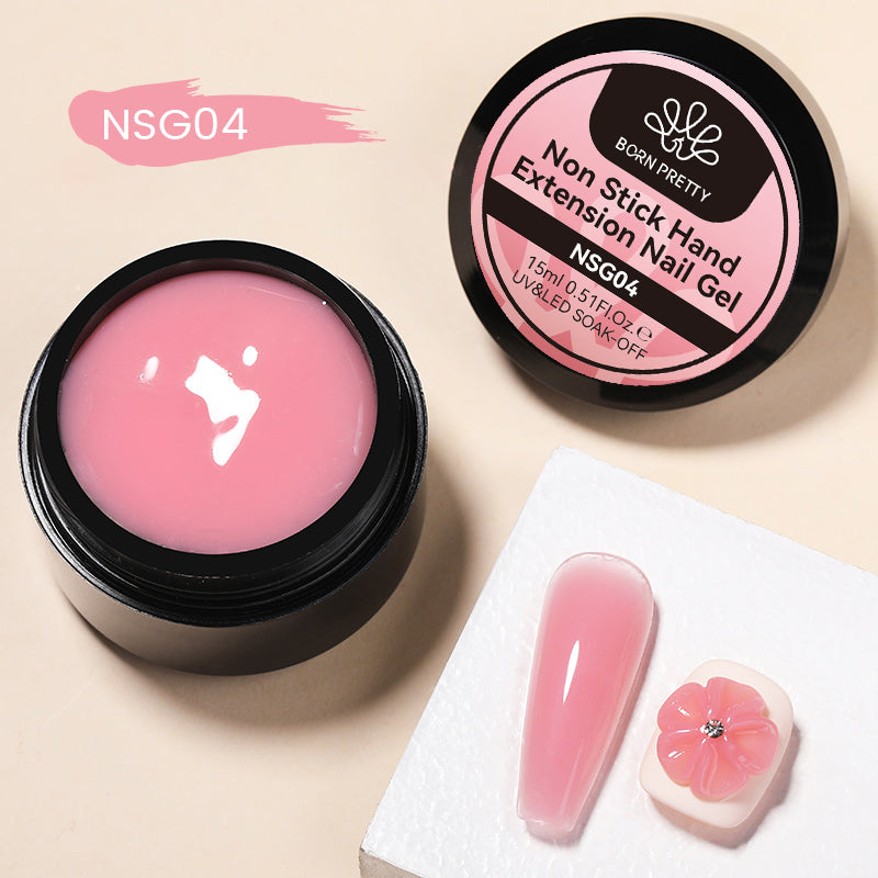 Non-Stick Hand Extension Nail Gel - NSG04 Pink 15ml | Long-Lasting Professional Nail Polish for Salon & Home Manicures | Perfect for Nail Art, Extensions & DIY Beauty Care