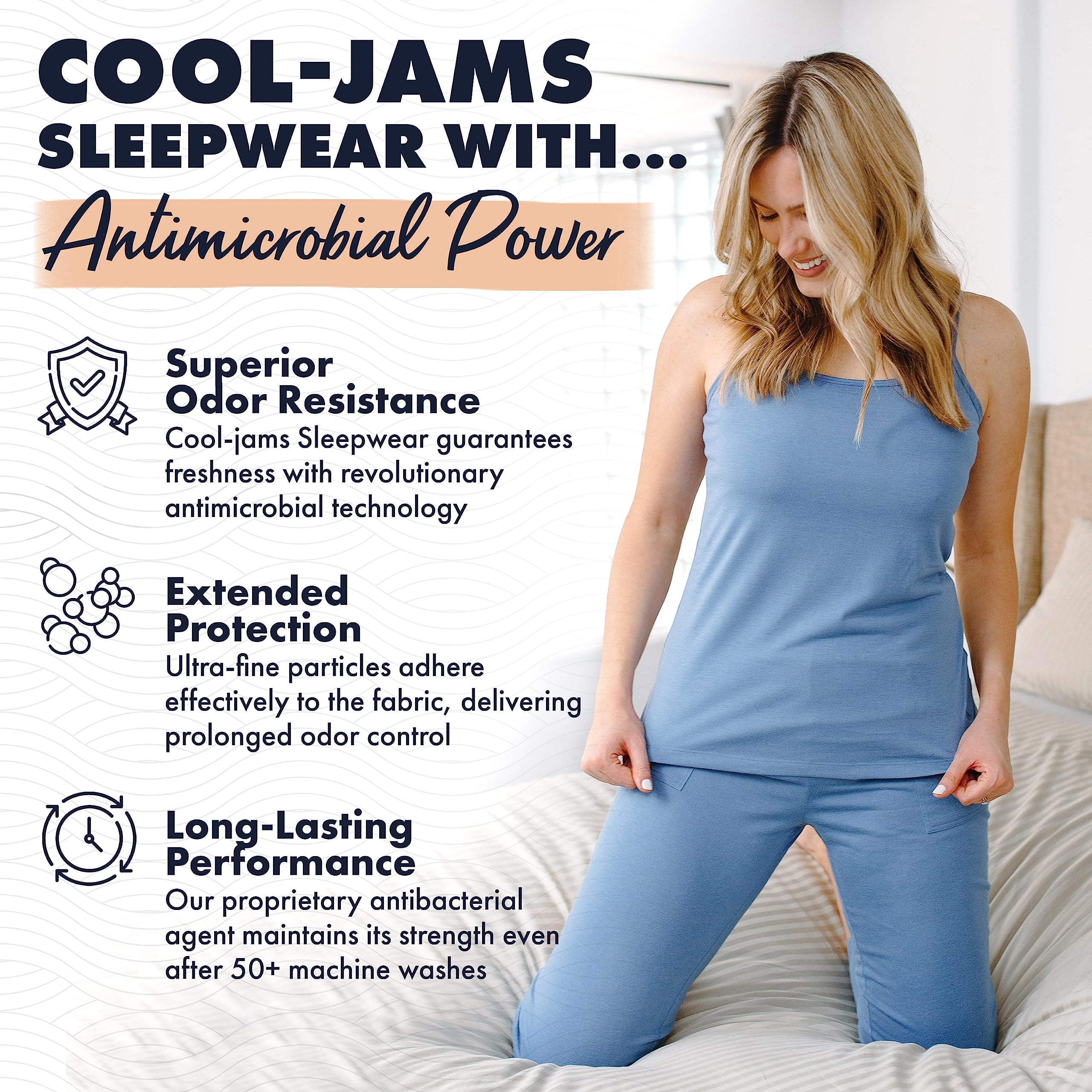 Cool-jams Sweat-Free Pajama Capri Bottoms for Women - Moisture Wicking Sleep Pants | Perfect for Hot Sleepers & Night Sweat Relief | Comfortable Lounge Wear for Summer Nights & Travel