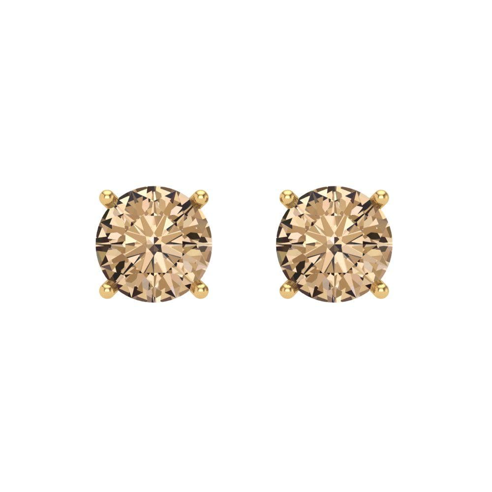 1.5ct Genuine Yellow Moissanite Stud Earrings in 14K Gold - Perfect for Weddings & Gifting