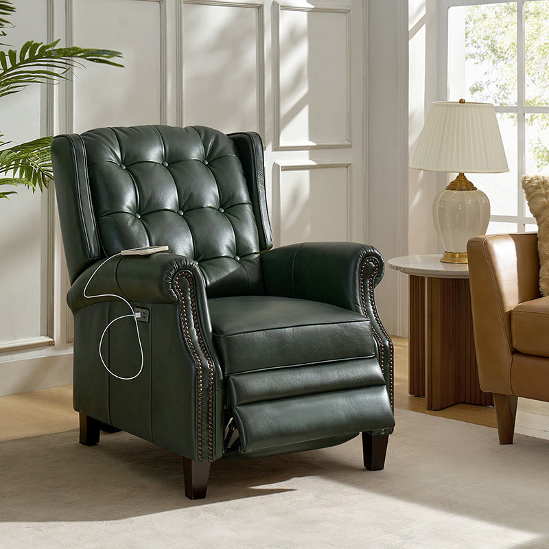Premium Ruben Buttery Soft Leather Power Recliner Chair - Ergonomic Living Room Furniture for Relaxing, Watching TV & Napping