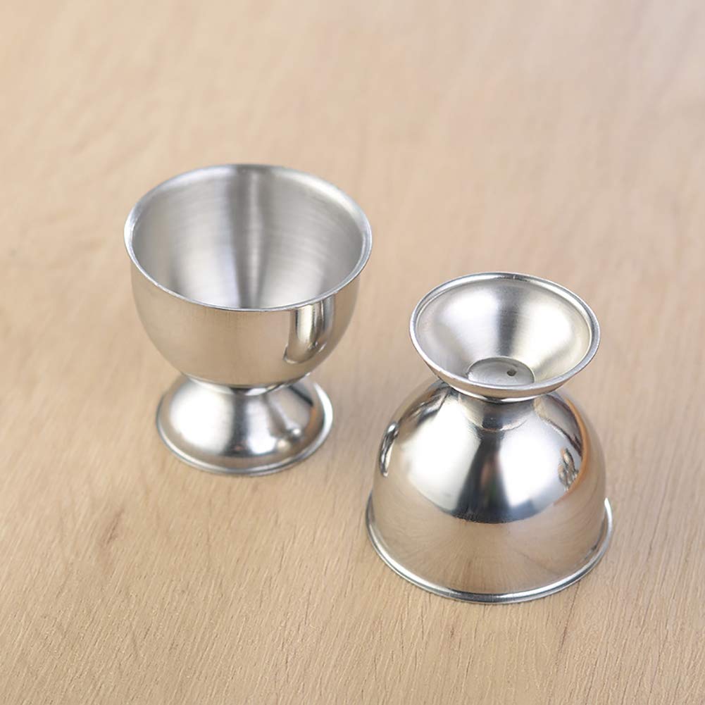 2 Pcs Stainless Steel Egg Cups - Egg Holders & Tray for Soft Boiled Eggs - Durable Kitchen Tool for Breakfast, Brunch & Dining Decor