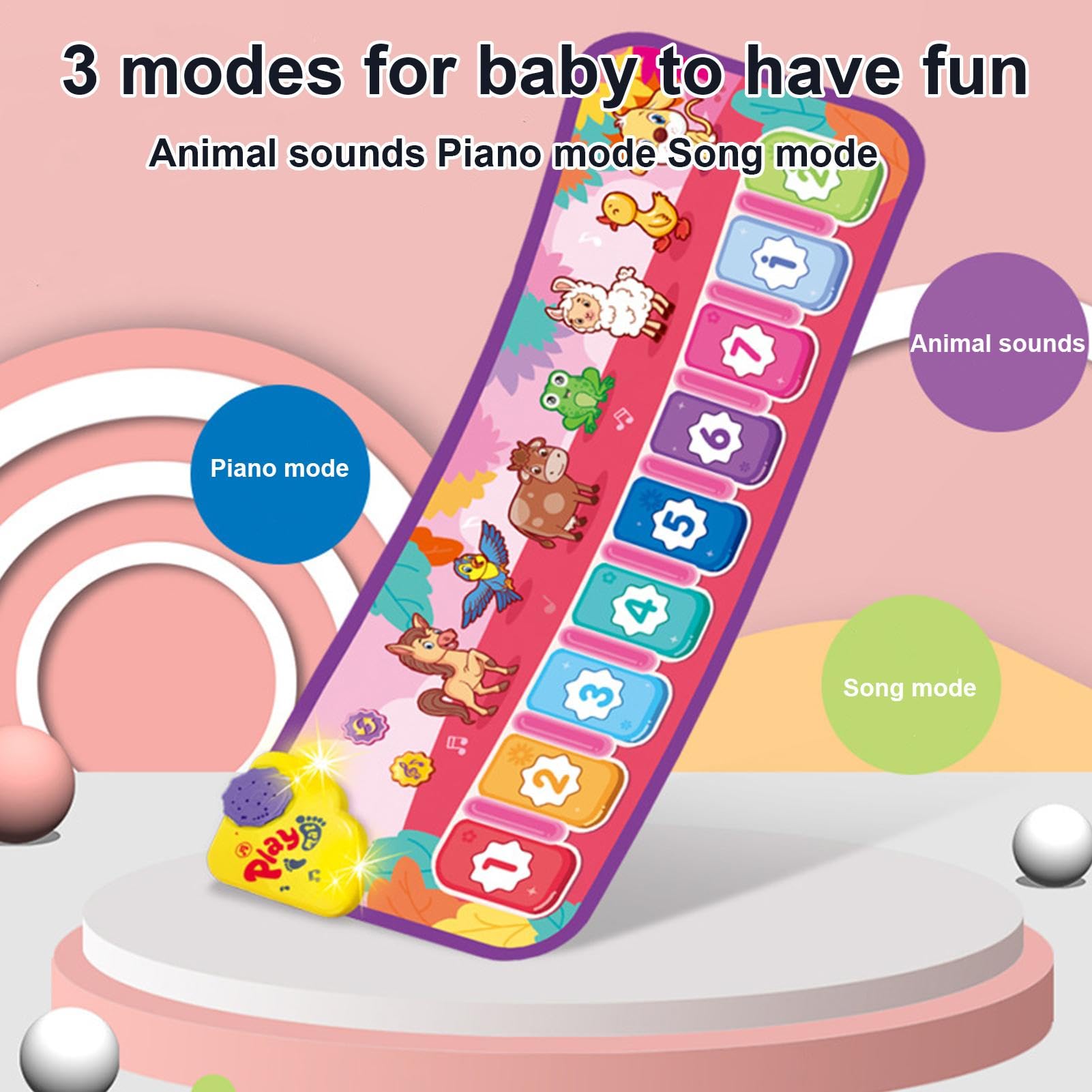Interactive Musical Dance Mat for Kids - Touch Play Piano Mat with Integrated Songs, Educational Animal Sounds, Fun Learning Toy for Home Play & Party Entertainment