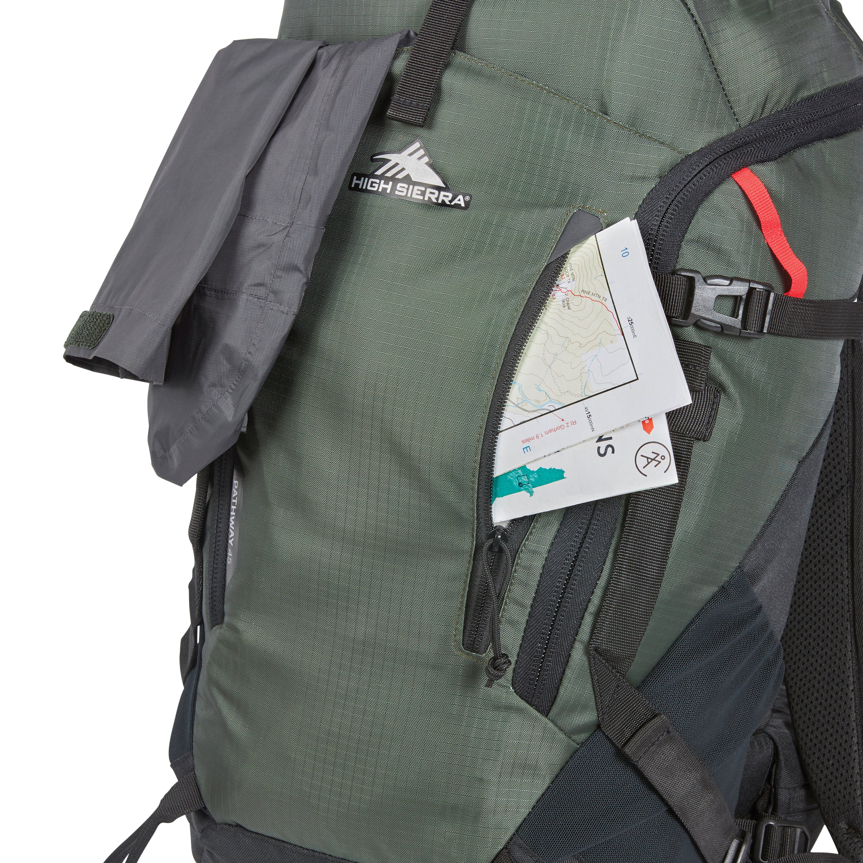 High Sierra Pathway 2.0 45L Hiking Backpack - Lightweight Durable Frame Pack for Outdoor Adventures, Forest Green/Black - Perfect for Camping, Travel & Trekking