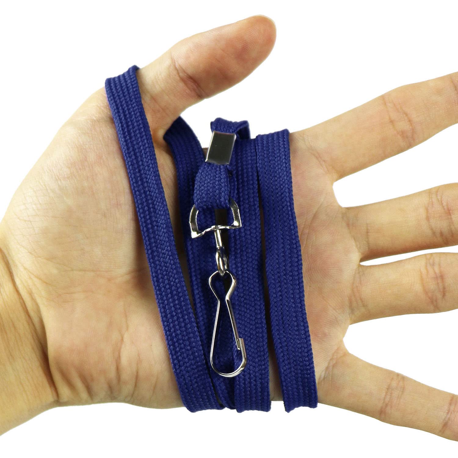 Durable Flat Badge Lanyards with Swivel Hooks - 100 Pack for Office & Events