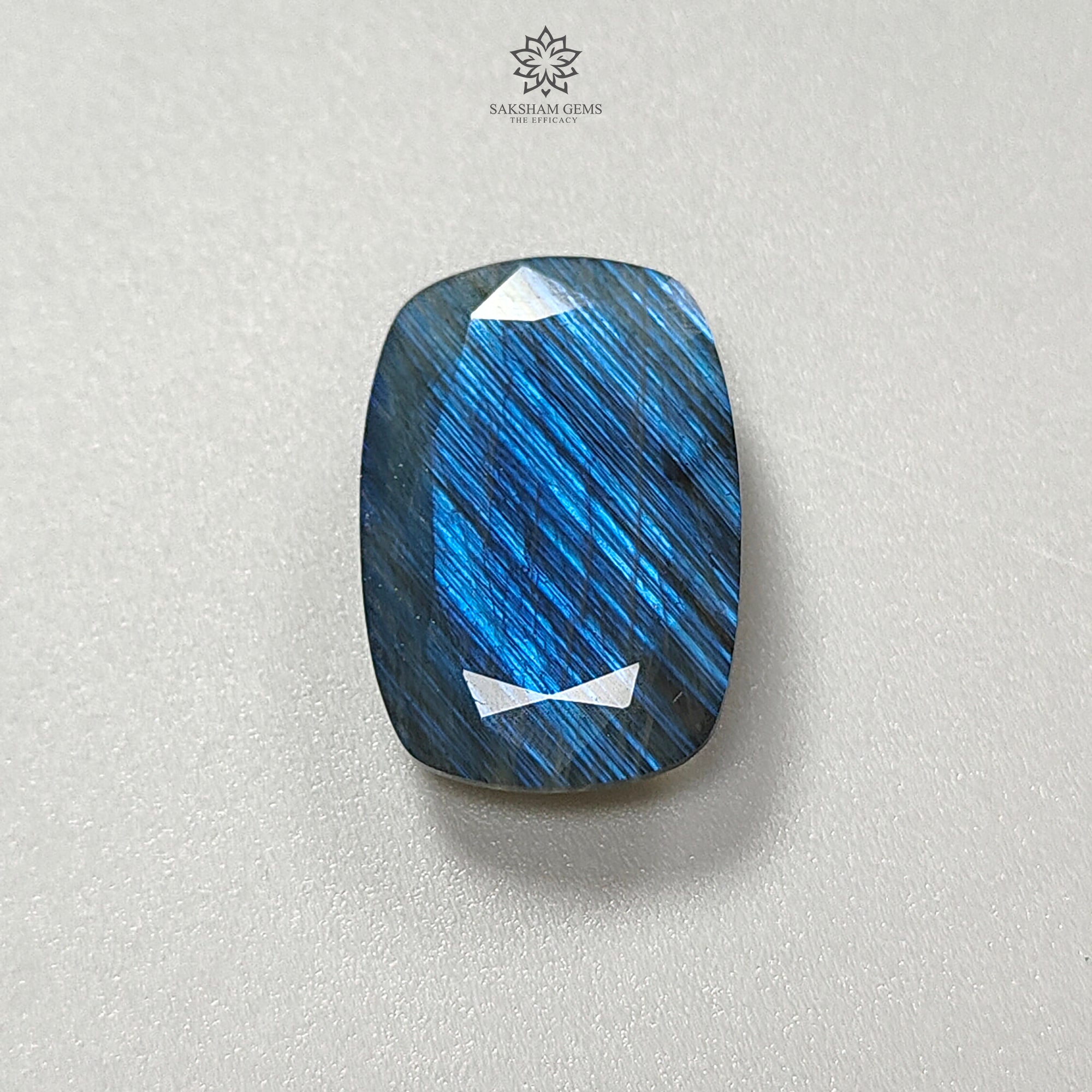 Natural Blue Labradorite Cabochon - 34.50cts Untreated Cushion Cut Gemstone (29x20mm) for Jewelry Making - Perfect for Rings, Pendants & Healing Crystal Collections