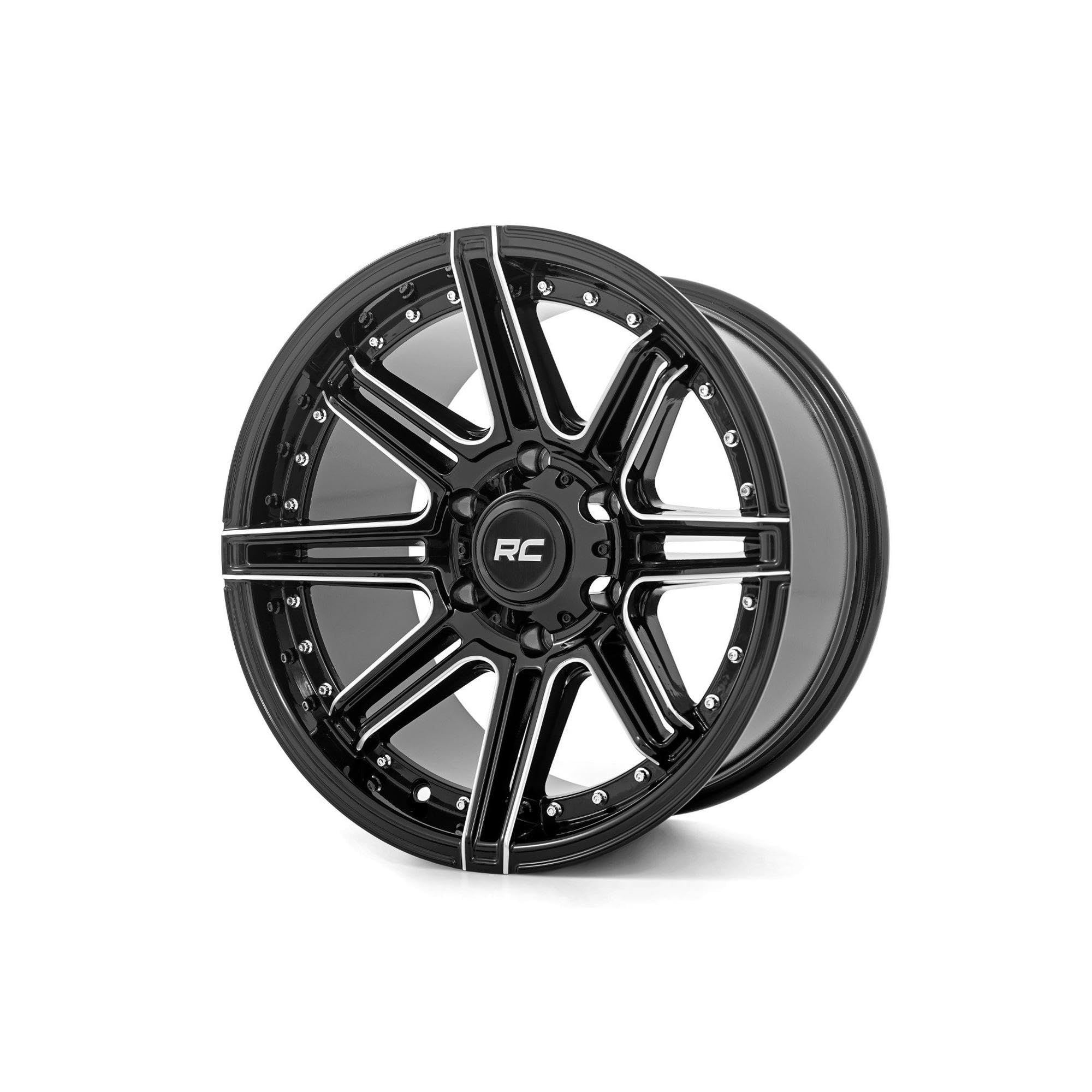 Rough Country 88 Series 17x9 One-Piece Aluminum Wheel - 5x5 Bolt Pattern, 12mm Offset, Gloss Black Finish for Trucks & Off-Road Vehicles | Durable Alloy Rims for Jeep Wrangler, Ford F-150, Chevy Silverado & More