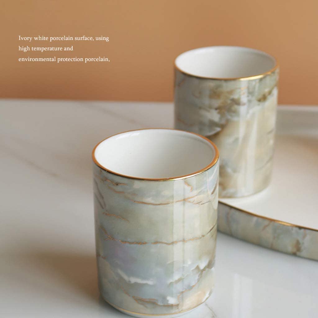 6Pcs Ceramic Bathroom Set - Soap Dispenser, Dish & Holder for Home Decor