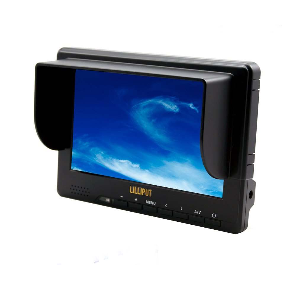 LILLIPUT 7 Inch 667/S HD Camera Monitor with HDMI, YPbPr, AV1/AV2, HD-SDI Input/Output | Color TFT LCD Display | Compatible with F-970 & QM91D Battery Plates | Includes Mini Stand Base & Sun Shade Cover | Perfect for DSLR Filmmaking, Video Production & On-Set Monitoring