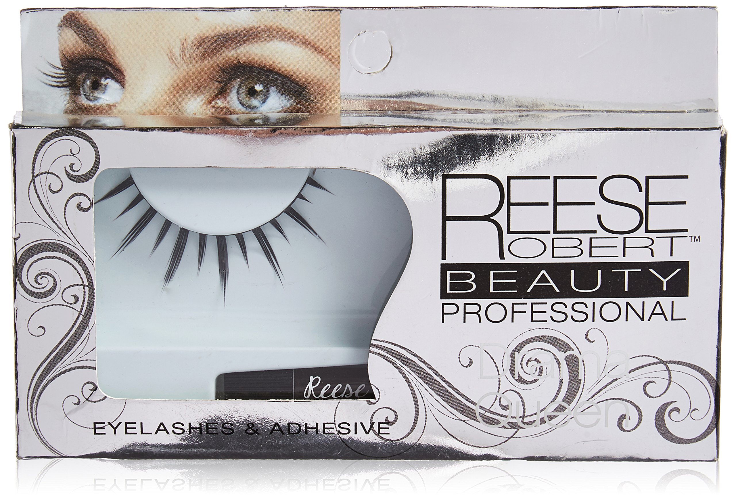 Drama Queen False Eyelashes - Black Strip Lashes with Adhesive Glue | Perfect for Parties, Weddings & Special Occasions
