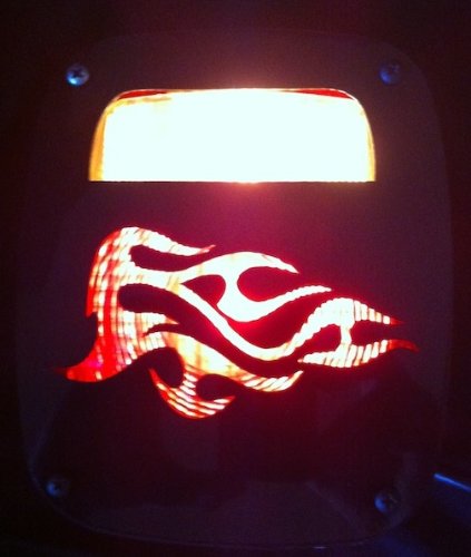 Black Flame Tail Lamp Light Covers for Jeep Wrangler YJ & TJ (1997-2006) - Durable ABS Plastic, Easy Installation, Set of 2 - Upgrade Your Off-Road Style for Night Driving & Car Shows