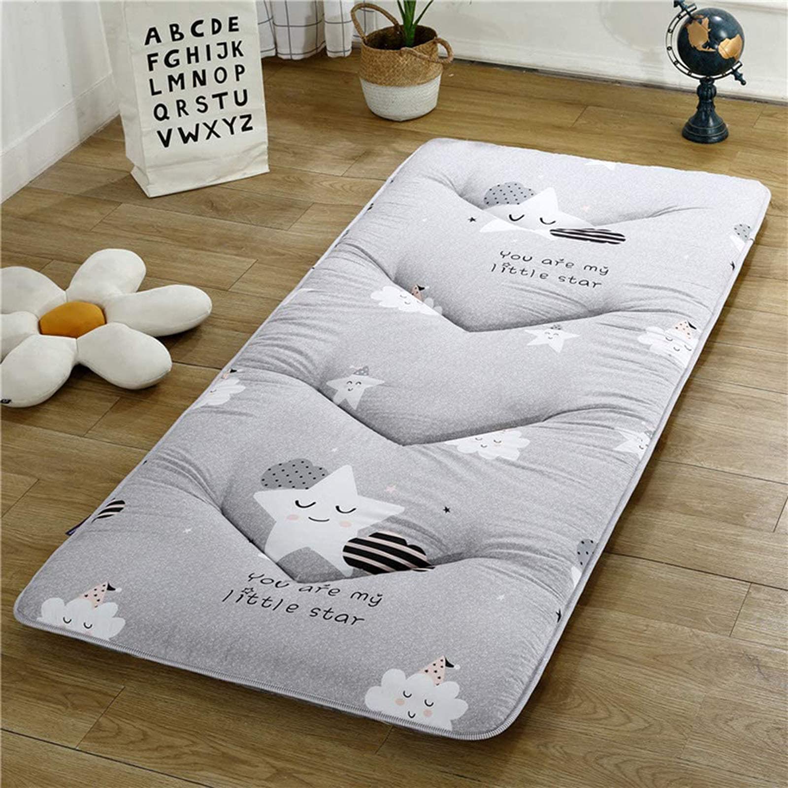 LIMIAO Japanese Tatami Floor Mat - Foldable Roll-Up Bed Mattress for Thai Massage, Single Student Dormitory, Yoga & Meditation (80