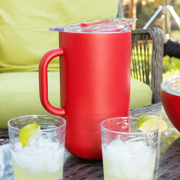 Strawberry Insulated Pitcher - 64oz BPA-Free Stainless Steel Iced Tea & Lemonade Server - Perfect for Summer BBQs, Picnics & Outdoor Parties