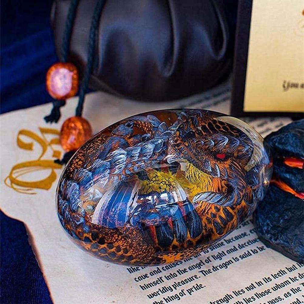 Lava Dinosaur Egg Ornaments - Crystal Clear Dragon Egg Handmade Sculpture, Unique Kids Gift for Birthday & Christmas | Perfect for Home Decor, Party Favors & Collectibles