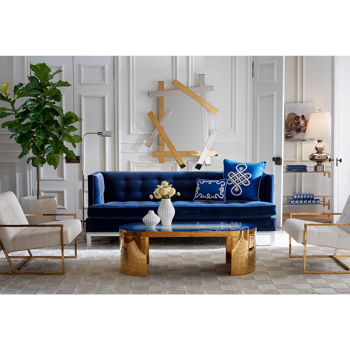 Lampert T Arm Sofa - Modern Mid-Century Design, Upholstered Fabric, Comfortable Living Room Furniture for Home & Office Use