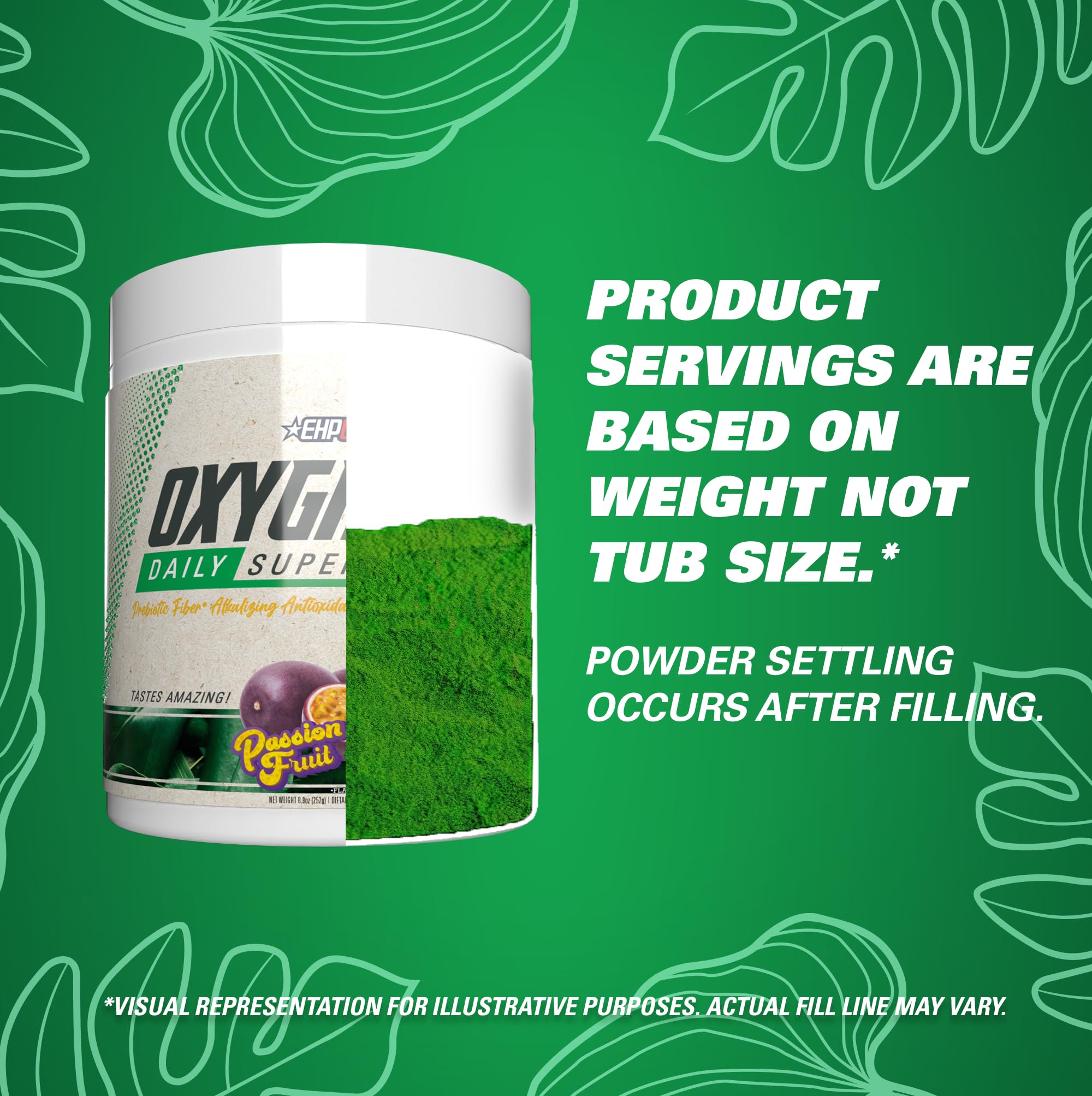 EHP Labs OxyGreens Super Greens Powder with Spirulina & Chlorella - Organic Superfood Supplement for Immunity, Digestion & Energy | Antioxidant-Rich Green Juice Powder with Prebiotic Fiber | 30 Servings (Passionfruit Flavor) | Perfect for Smoothies, Shakes & Daily Wellness Routine