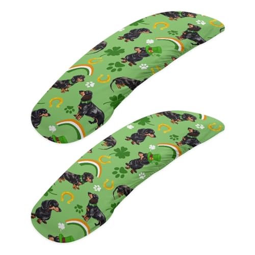 Green - Dachshund Rainbow Horseshoe Leaf Dog Paw