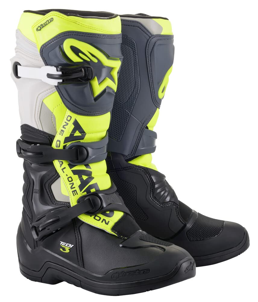 Alpinestars Tech 3 Men's Motocross Boots - Durable Off-Road Motorcycle Riding Boots for MX, Enduro & Trail Riding | Protective Gear for Dirt Bikes & ATV Adventures