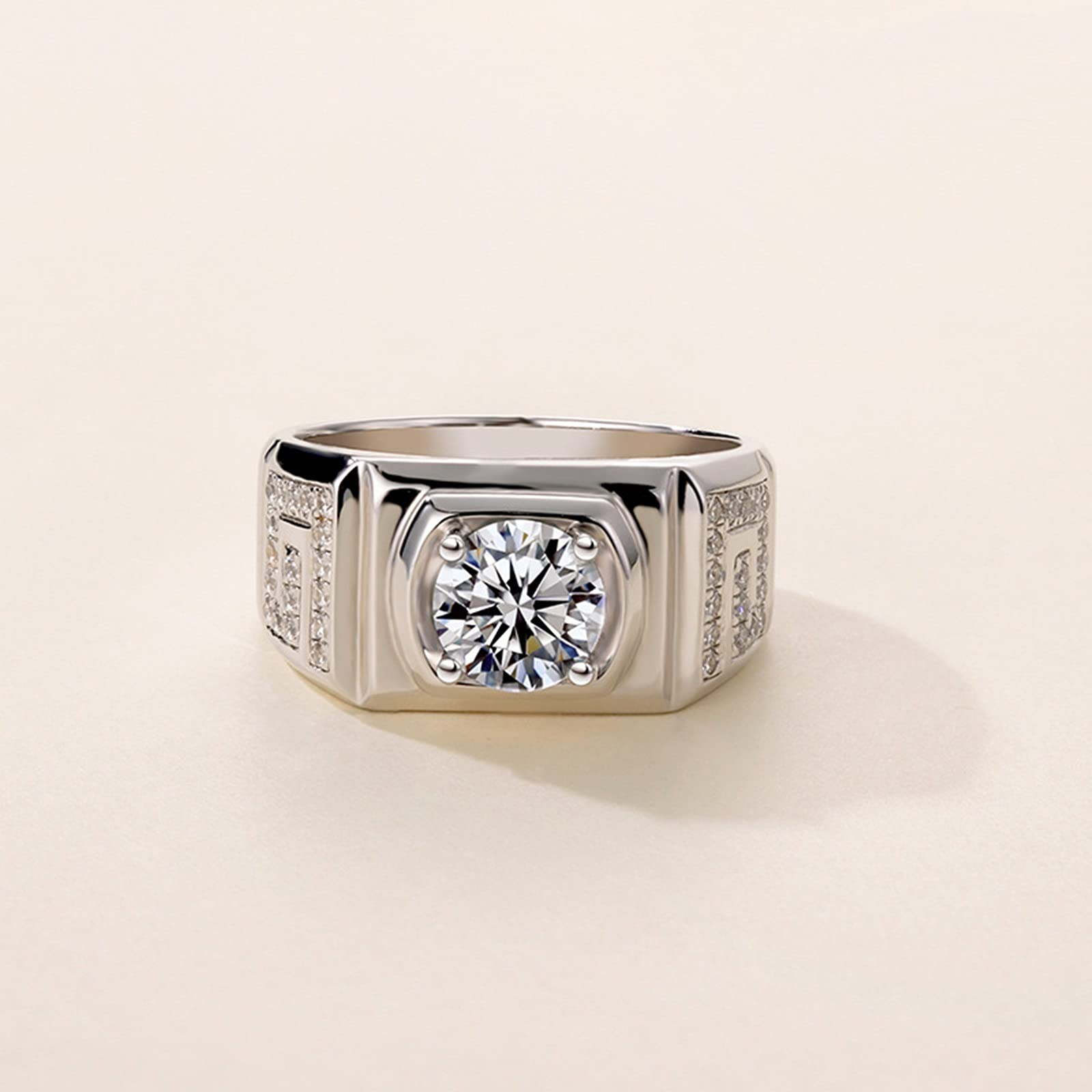 14K Moissanite Promise & Engagement Rings for Men - Sizes 4-11 with Custom Engraving | Perfect for Proposals, Anniversaries & Special Occasions