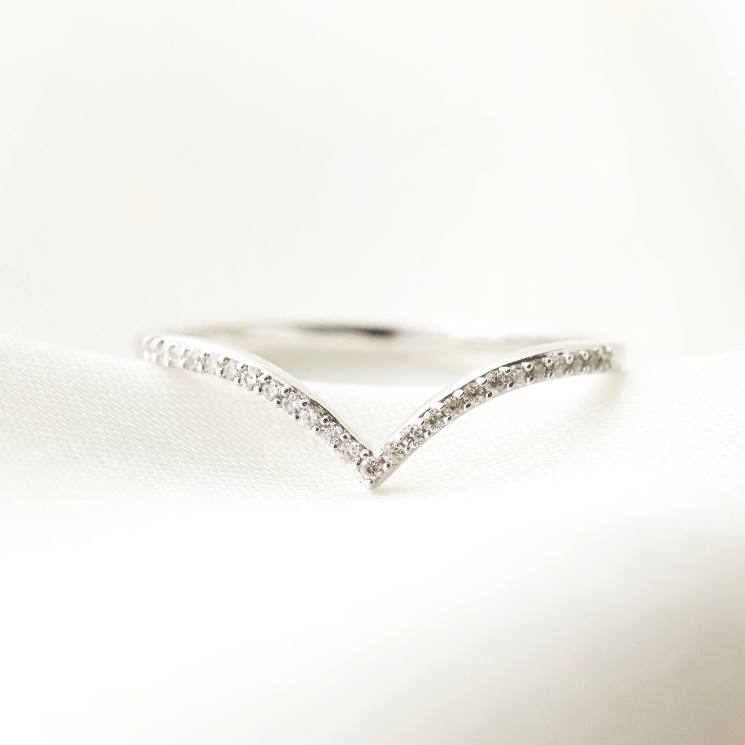 Diamond Wishbone Stacking Ring - Elegant 14K Gold Stackable Band for Women | Perfect for Layering, Everyday Wear & Special Occasions