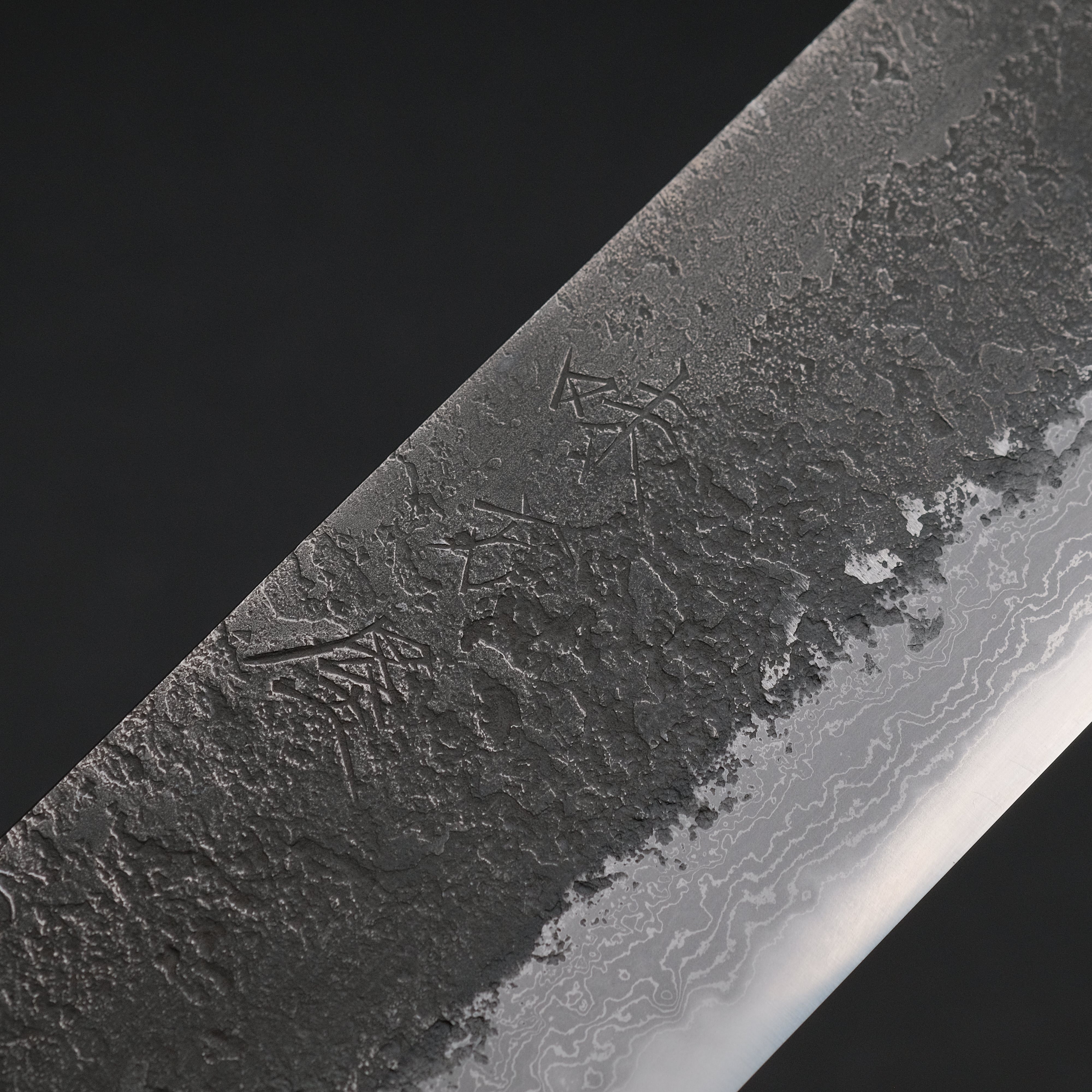 Premium Ajikataya White #2 Nashiji Damascus Nakiri Knife 180mm - Ebony & Stabilized Wood Handle (#53) - Japanese Kitchen Knife for Professional Chefs & Home Cooking, Perfect for Slicing Vegetables, Herbs & Boneless Meats