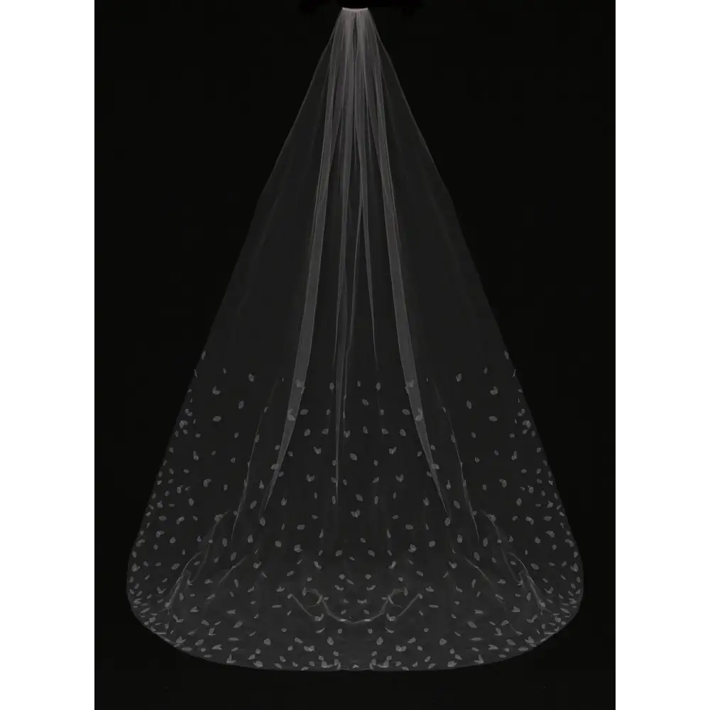 Royal Cathedral Bridal Veil - Elegant Lace Wedding Veil with Beaded Detailing | V2382RC | Perfect for Church Weddings, Cathedral Ceremonies & Formal Bridal Looks