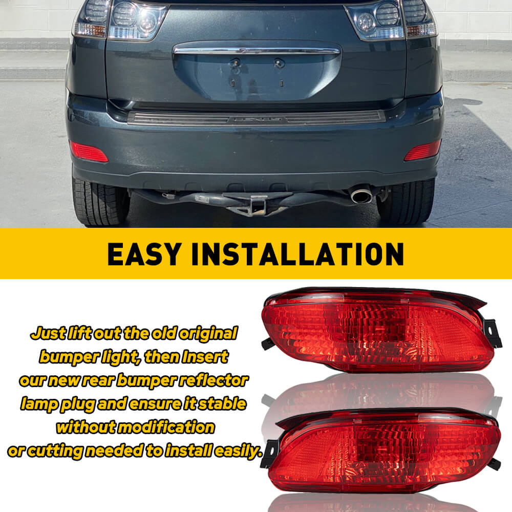 Rear Bumper Reflector Side Marker Light for 2004-2006 Lexus RX330 & 2007-2009 Lexus RX350 - Replacement LED Safety Lights for Enhanced Night Visibility (Perfect for Off-Roading & Urban Driving)