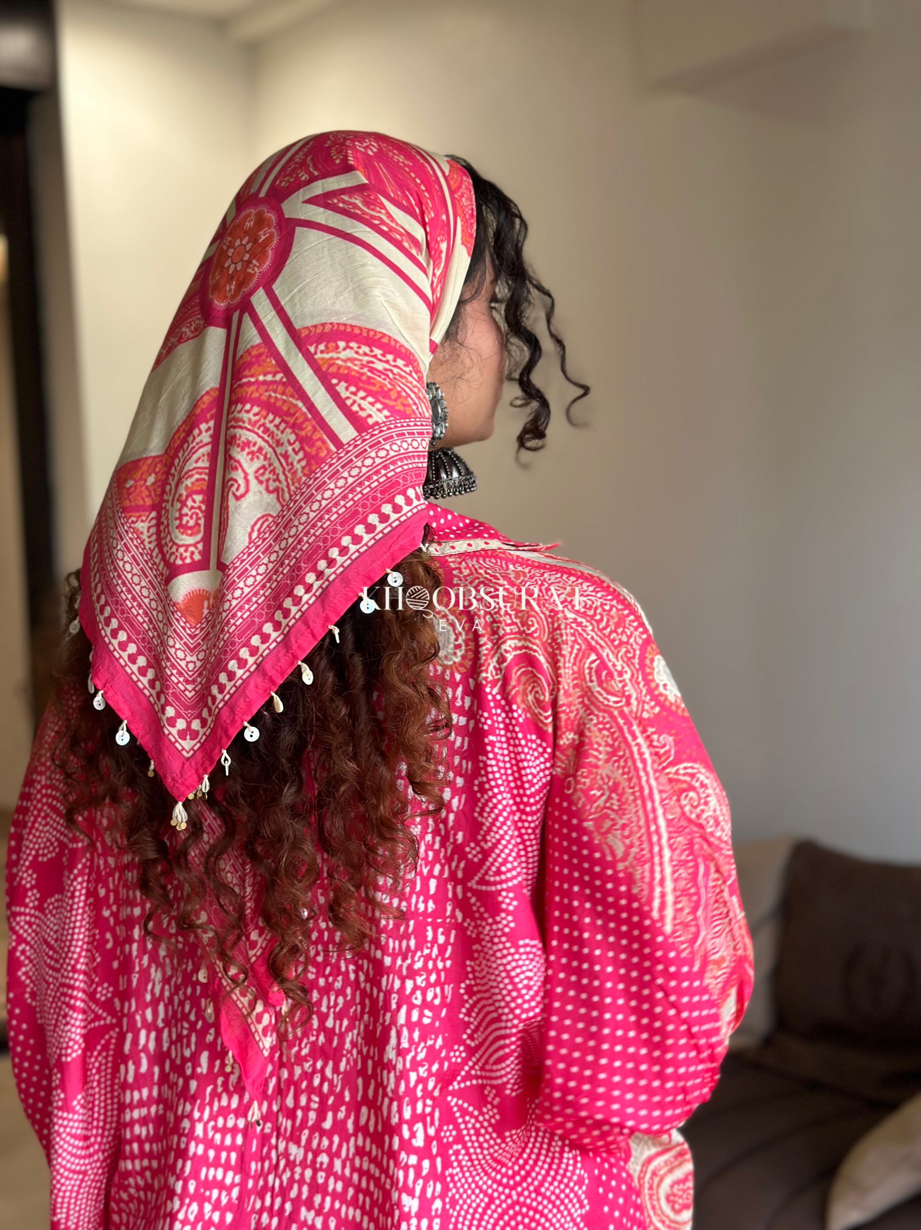 Stylish Pink Kaftan Coord Set for Women - Boho Chic Beach Cover Up & Summer Party Outfit
