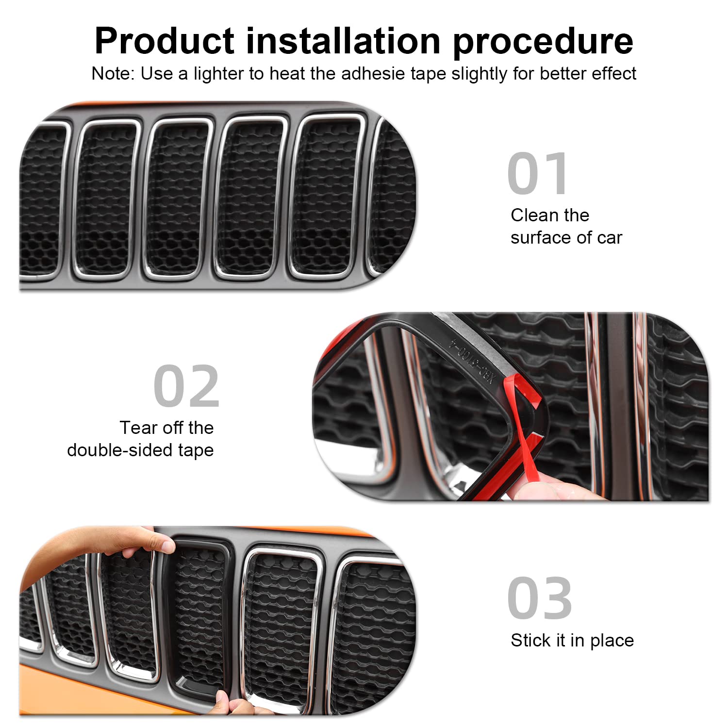 CheroCar Jeep Renegade Front Grille Guard Cover & Trim - Perfect Fit for 2019-2022 Jeep Renegade Models | Durable Grill Inserts for Off-Road Protection & Stylish Upgrade