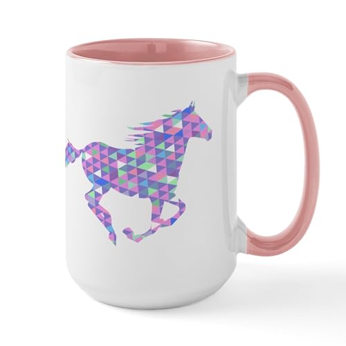 White/Pink Inside - Running Horse Mugs