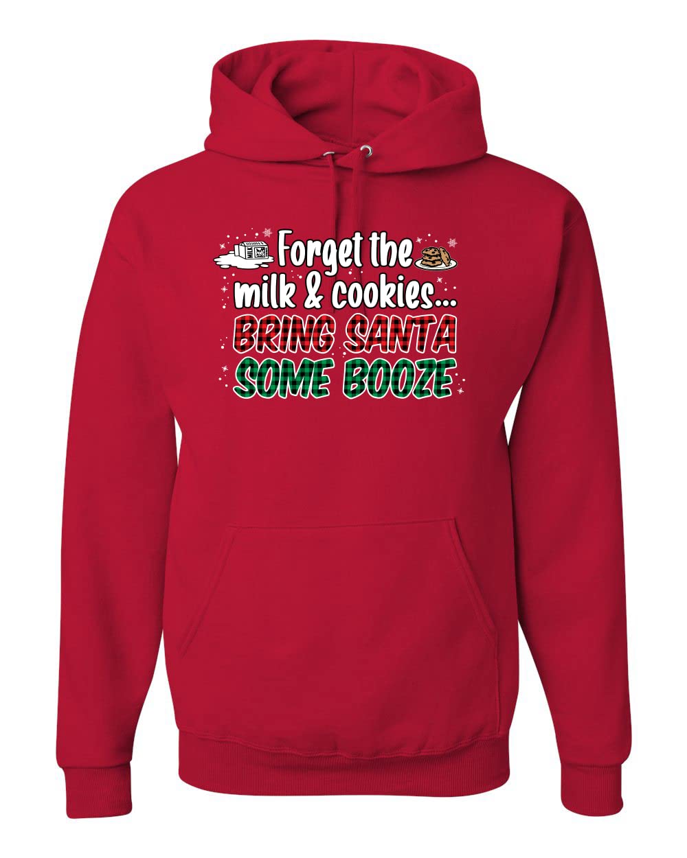 Wild Bobby Santa Booze Graphic Hoodie - Funny Christmas Unisex Sweatshirt for Holiday Parties & Gifts | Cozy Winter Apparel for Men & Women