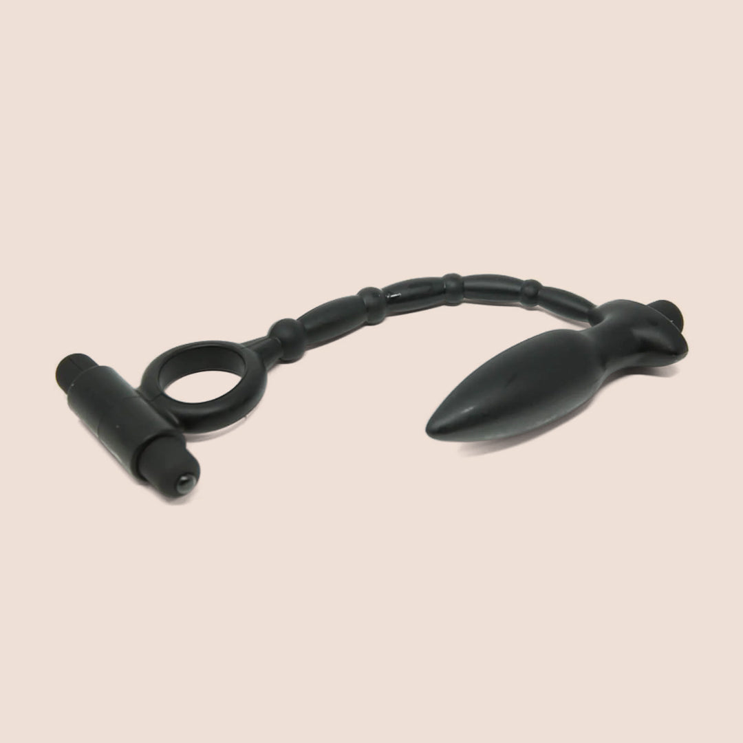 Anal Fantasy Vibrating Butt Plug with Cock Ring - Dual Stimulation for Couples & Solo Play | Powerful Vibrations for Enhanced Pleasure | Perfect for BDSM, Roleplay & Spicing Up Your Sex Life