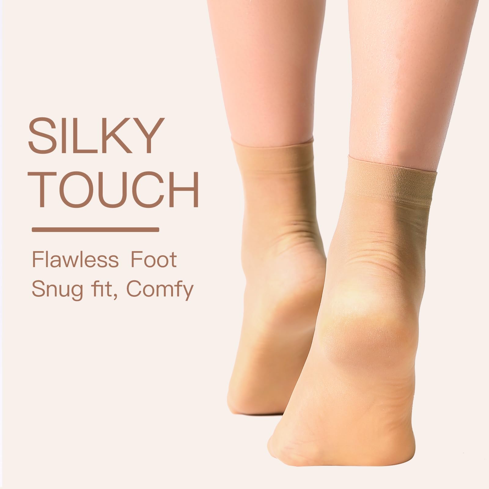 Yilanmy 12 Pairs Sheer Ankle High Socks for Women - Nylon Reinforced Toe Pantyhose Socks - Perfect for Work, Casual Wear & Everyday Comfort