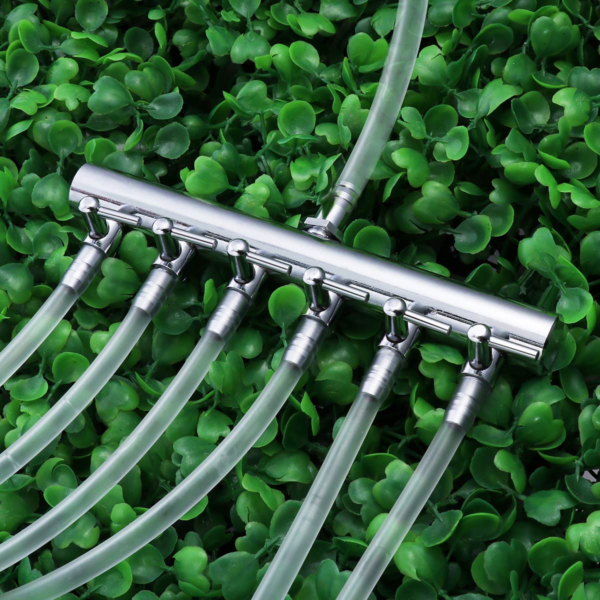 POPETPOP 6-Way Aquarium Air Valve - Stainless Steel Air Flow Control Valve & Tube Splitter Connector for Fish Tank Oxygen System | Perfect for Multiple Air Stones, Bubble Walls & Aquarium Decorations