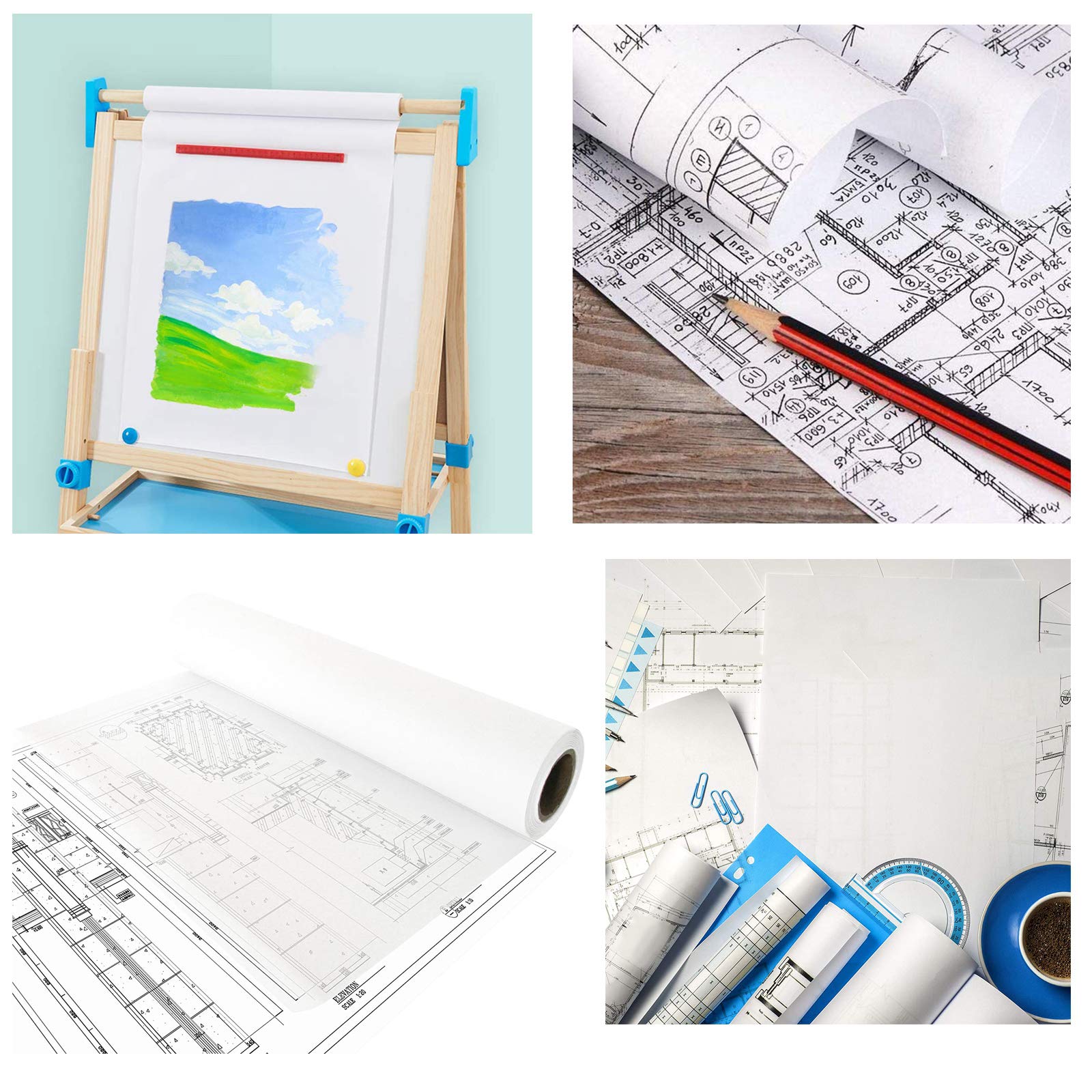 2-Pack Paper Dispenser Stand with Easel Roll - Kids Art Supplies for Watercolor, Acrylic & Oil Painting | Perfect for DIY Crafts, Classroom Projects & Home Art Studios