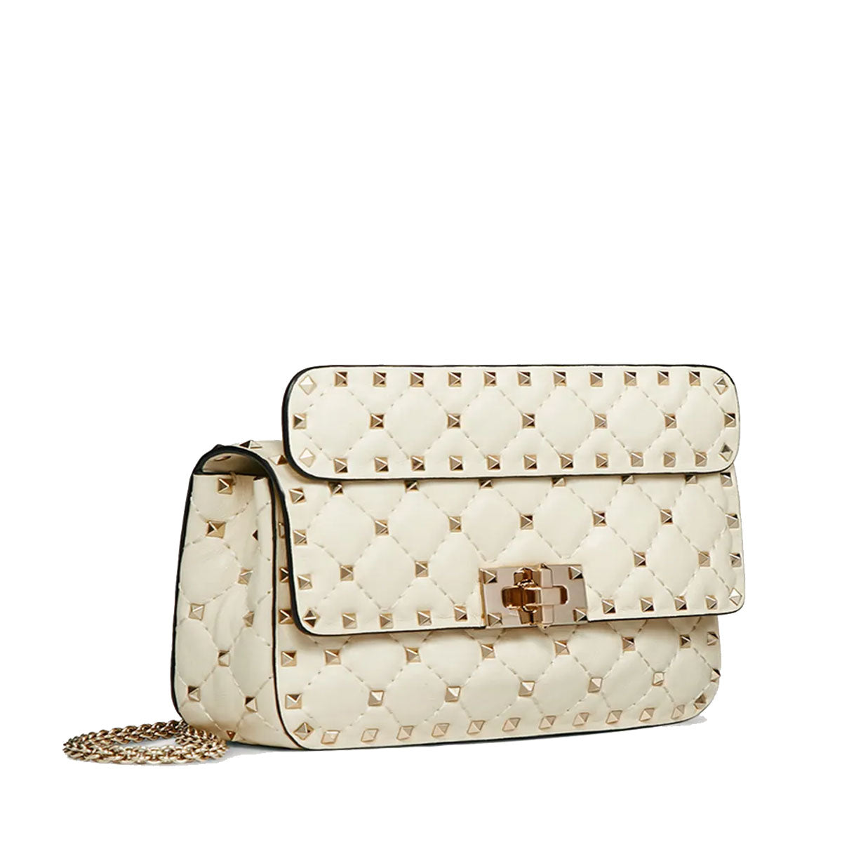 Stylish Spike Shoulder Bag Small in Ivory - Trendy Crossbody Purse for Women, Perfect for Daily Use, Shopping & Night Out
