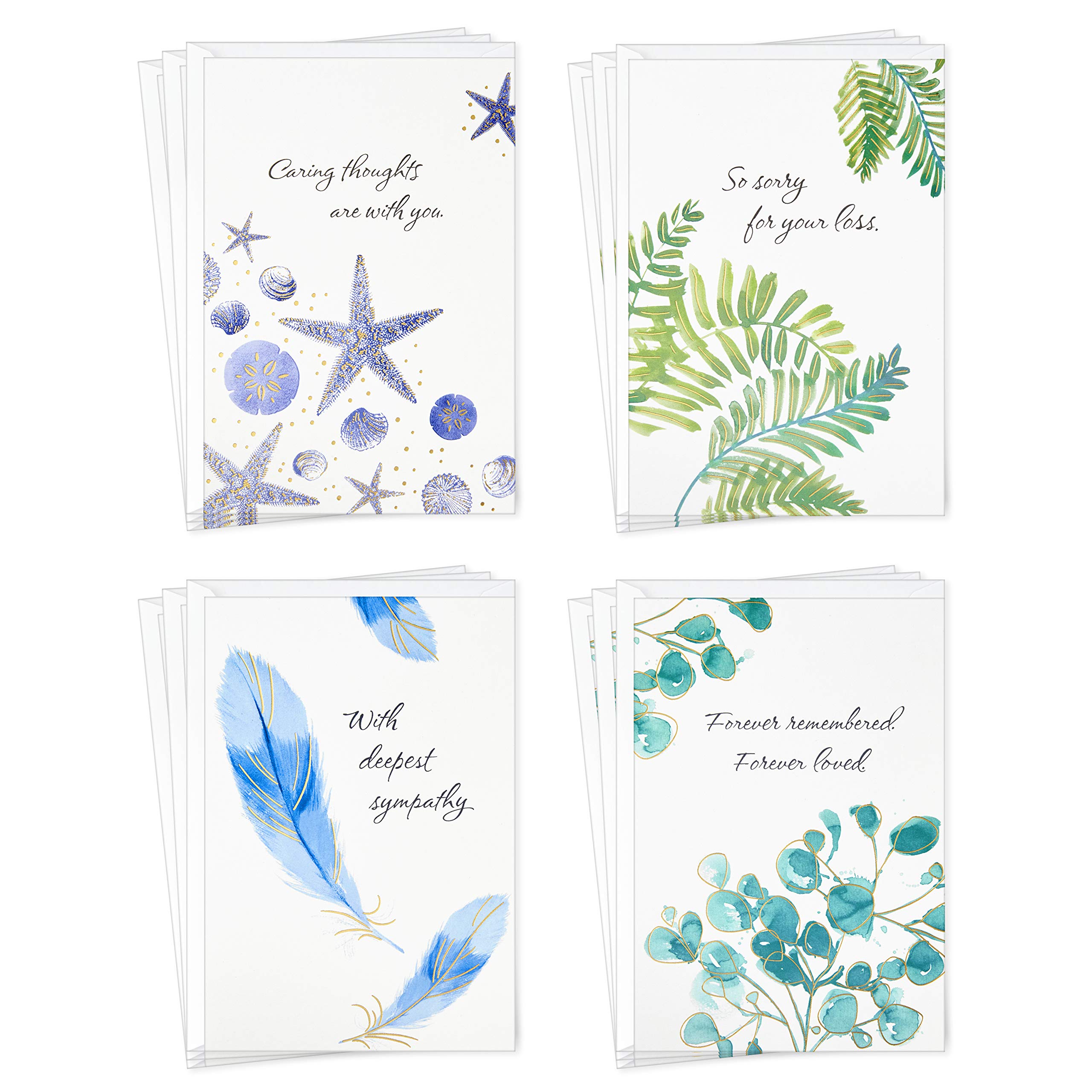 Hallmark Birthday & Sympathy Greeting Cards Set - 20 Birthday Cards & 12 Watercolor Nature Thinking of You Cards with Envelopes - Perfect for Celebrations, Condolences & Everyday Encouragement