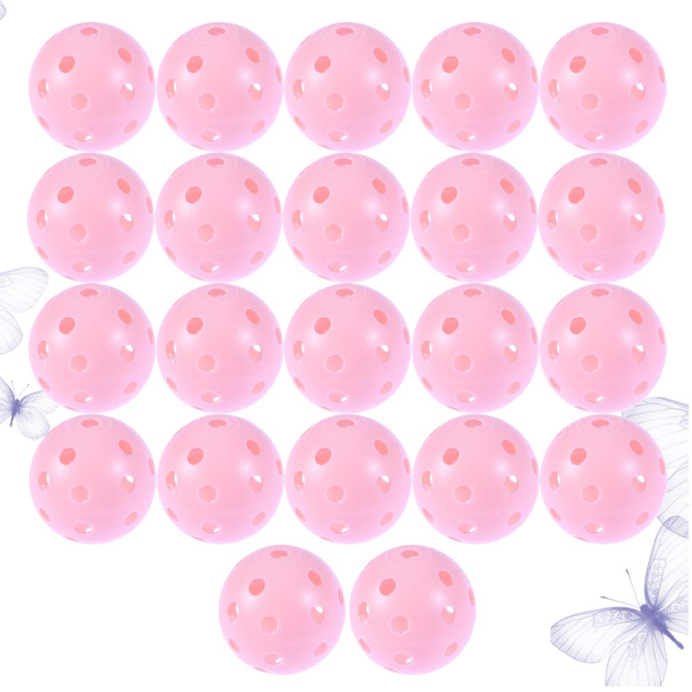 Jojofuny 22Pcs Practice Golf Balls - Durable Plastic Hollow Training Balls for Indoor & Outdoor Golf, Baseball & Pickleball Practice (Yellow) - Perfect for Backyard Drills, Driving Range & Sports Court Training