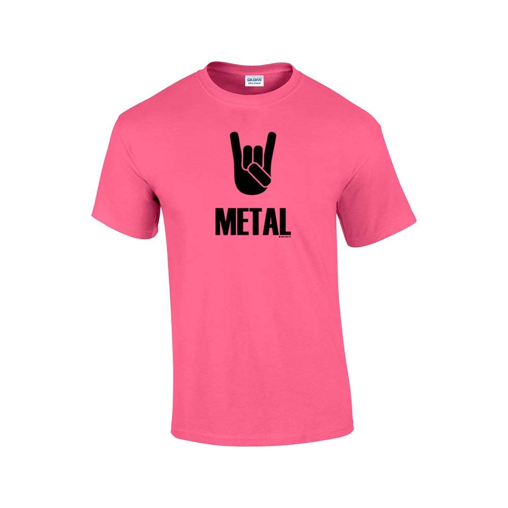 Vintage Heavy Metal Short Sleeve T-Shirt | Rock On Metal Music Graphic Tee | 80s 90s Alternative Style with Bullhorn & Horns Design | Perfect for Concerts, Festivals & Retro Fashion
