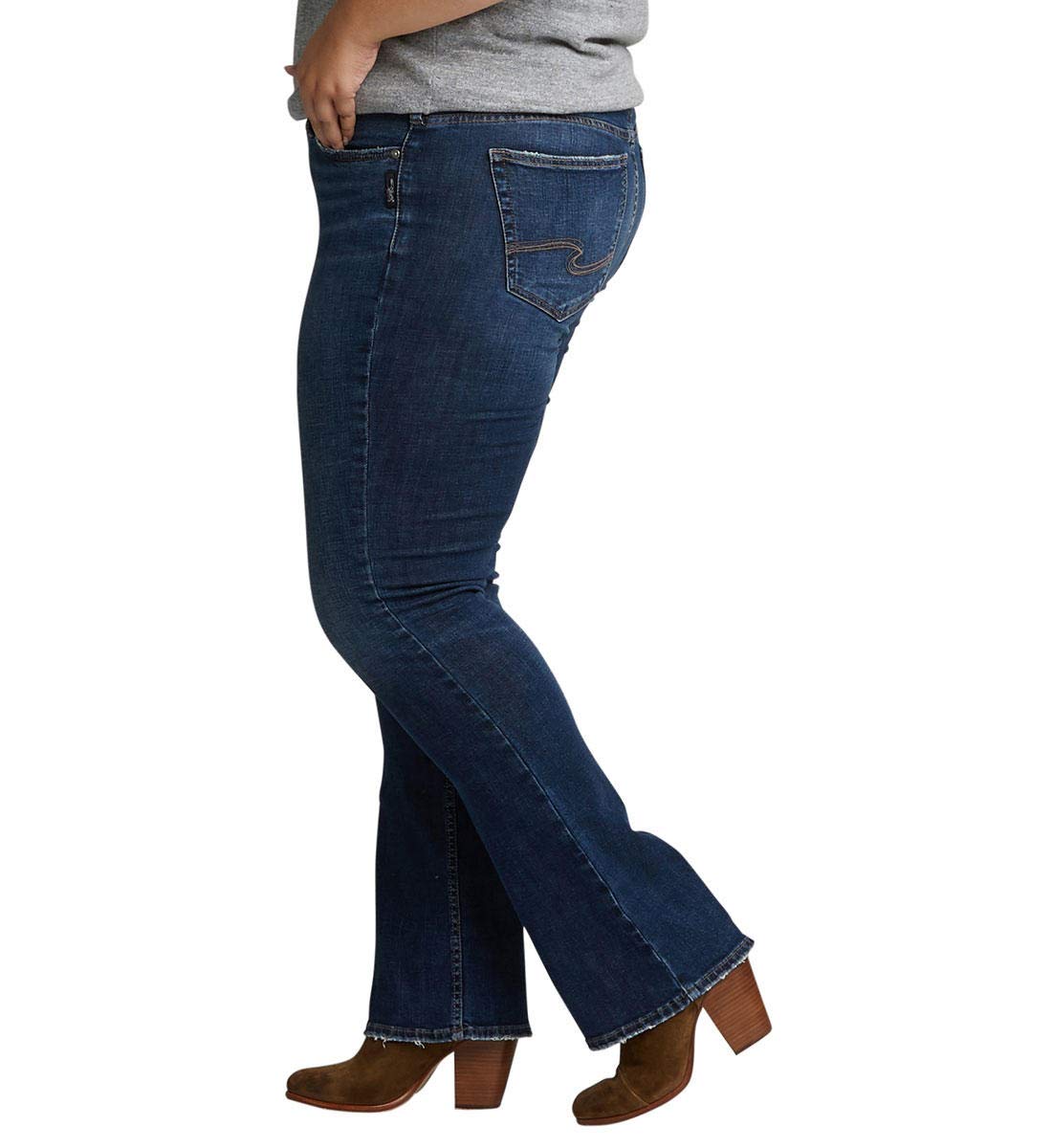 Silver Jeans Co. Women's Plus Size Suki Mid Rise Slim Bootcut Jeans - Comfortable Stretch Denim Pants for Curvy Figures | Perfect for Casual Wear, Office & Night Out