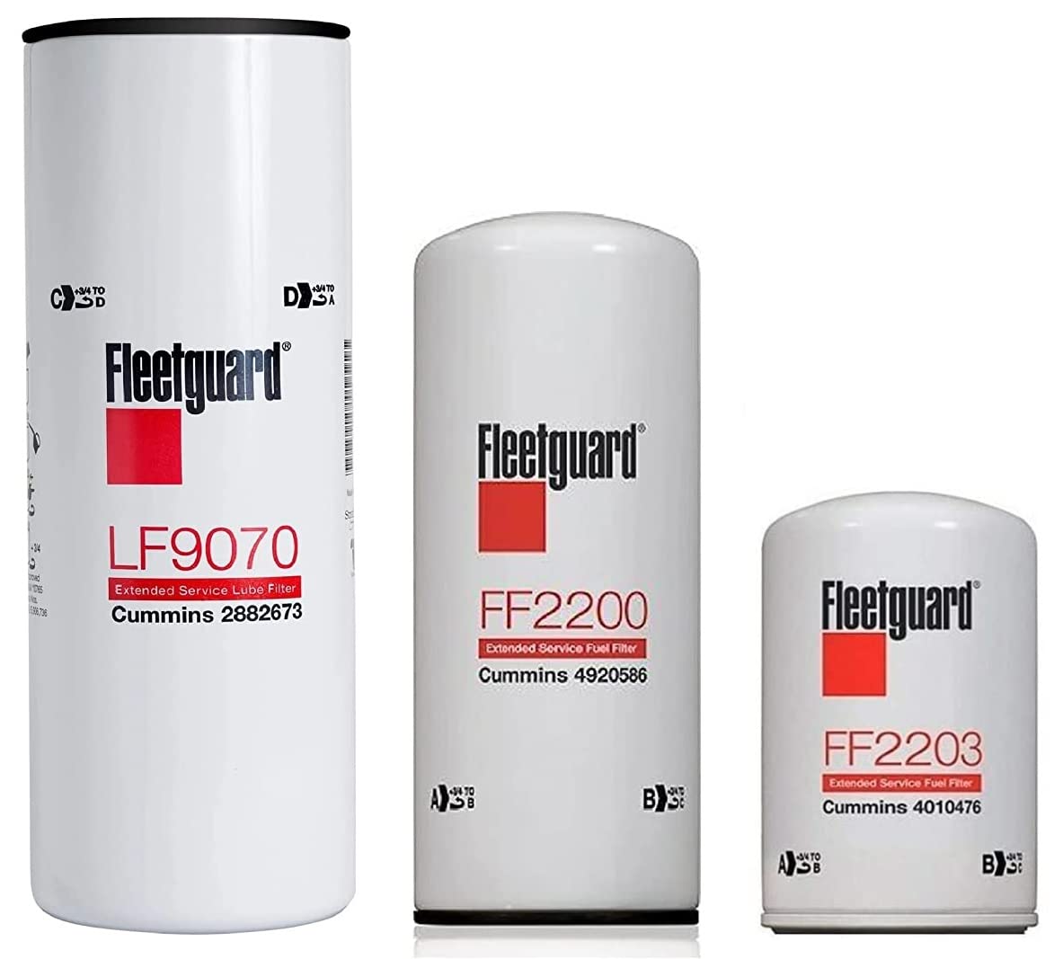 Fleetguard Filter Kit LF9070 FF2200 FF2203 Compatible with Cummins Engines - Heavy Duty Air Oil Fuel Filtration System for Trucks & Industrial Equipment