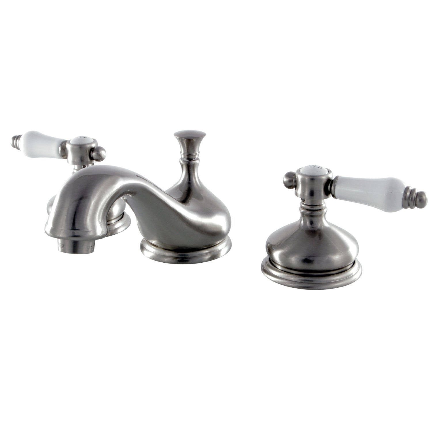 Bel Air KS1168BPL Brushed Nickel Widespread Bathroom Faucet - 2 Handle 3 Hole Deck Mount with Brass Pop-Up Drain - Perfect for Modern Bathroom Vanities and Sink Upgrades