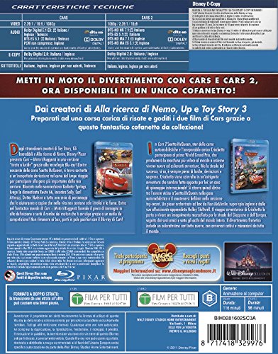 Cars and Cars 2 Blu-Ray Combo Pack with 2 Movies + Digital Copies - Perfect for Family Movie Nights and Disney Pixar Fans