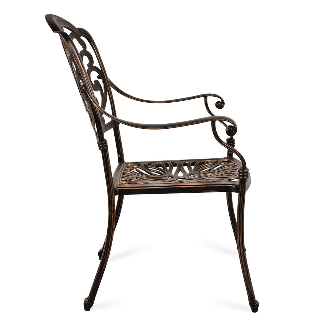 TITIMO 2-Piece Outdoor Patio Dining Chair Set - Cast Aluminum Bistro Chairs for Garden, Deck, Balcony - Antique Bronze Finish - Perfect for Backyard Dining, Coffee Break & Outdoor Relaxation (Cushions Not Included)