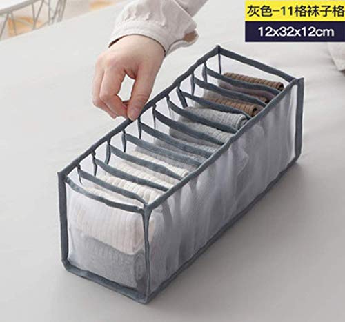 BADASS SHARKS 11-Grid Foldable Drawer Organizer Set of 3 - Socks & Underwear Storage Box, Bra Organizer for Dormitory, Closet & Home Organization | Perfect for College Students, Travel & Small Space Storage
