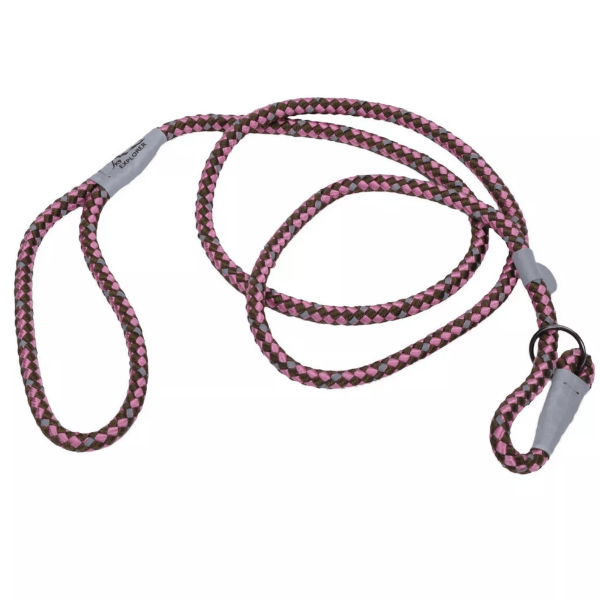 K9 Explorer Reflective Braided Rope Slip Dog Leash - Strong Durable Training Lead for Medium & Large Dogs - Perfect for Night Walks, Jogging & Outdoor Adventures