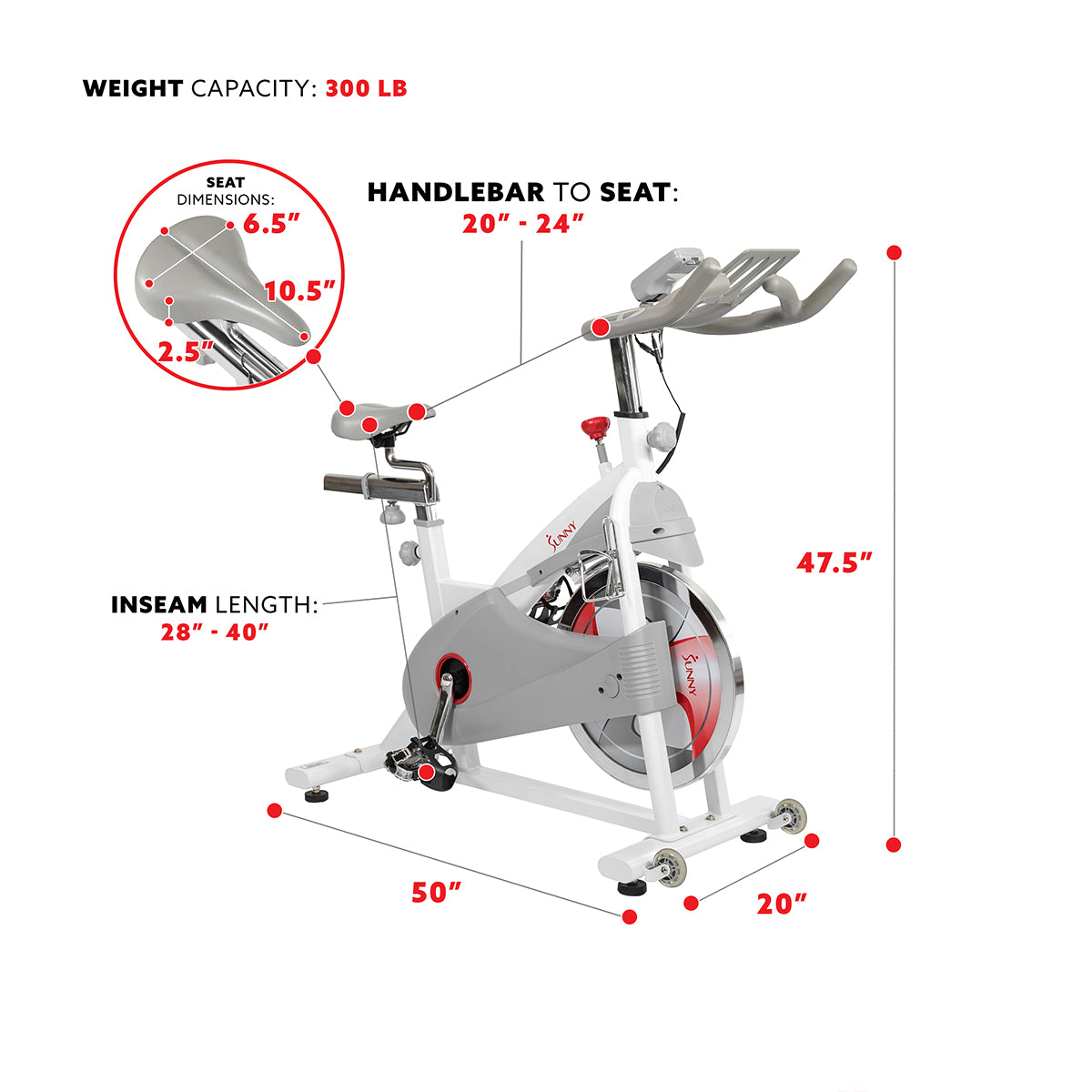 Premium Magnetic Belt Drive Indoor Cycling Bike - Quiet & Smooth Home Exercise Bike for Cardio & Fitness Training - Perfect for Home Gym, Spin Classes & Weight Loss