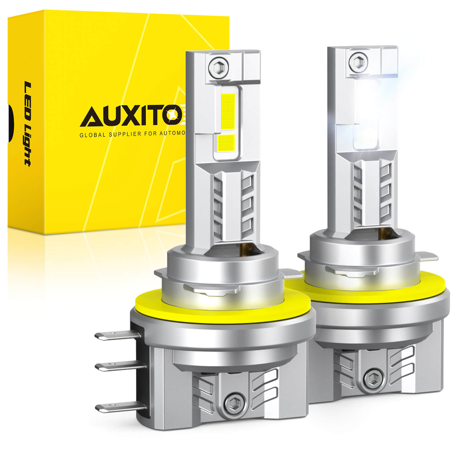 AUXITO H15 LED Daytime Running Light Bulb - Super Bright 9000LM, 800% Brighter Than Halogen Headlights, 6500K Cool White - Perfect for Cars, Trucks, SUVs & Off-Road Vehicles