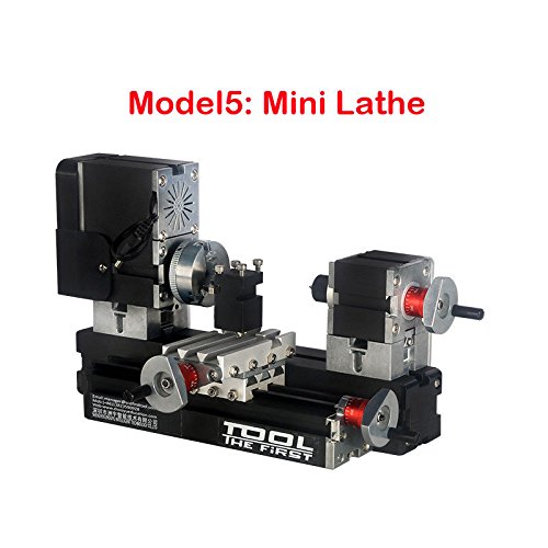 8-in-1 Mini Metal Wood Lathe with Wire Saw, Mill, Drill & Sander - 12000 RPM Handheld Power Tool (12V DC/5A/60W) for DIY Woodworking, Metal Crafting & Small Home Projects