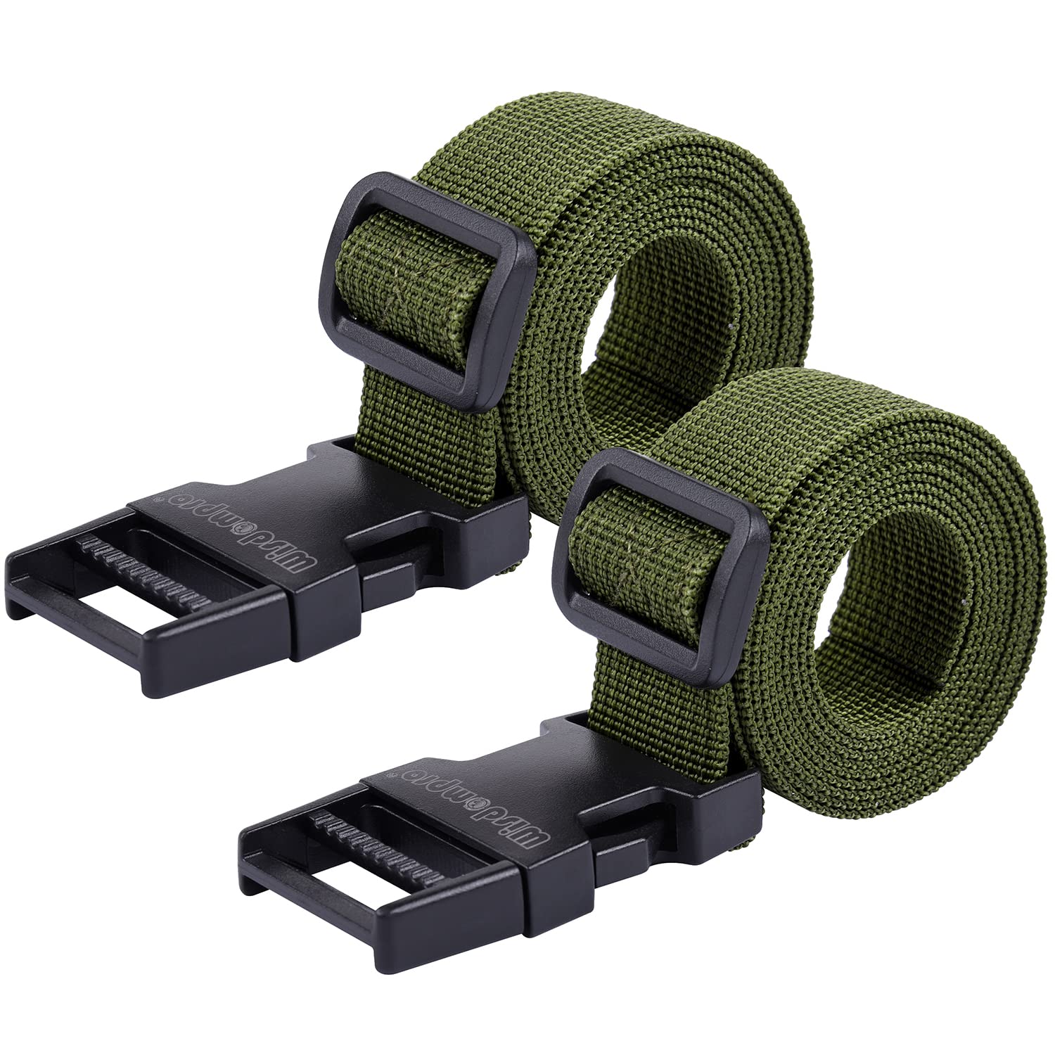 Wisdompro Heavy Duty Luggage Straps 2-Pack - Adjustable Nylon Utility Straps with Quick Release Buckles for Suitcases, Backpacks & Travel Gear (48