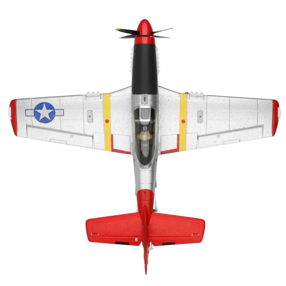 WLTOYS XK A280 560mm P51 Mustang RC Airplane - 2.4GHz 4CH EPP Fighter with 3D/6G System & LED Lights - Ready to Fly (RTF) - Perfect for Outdoor Flying, Aerial Stunts, and RC Hobby Enthusiasts